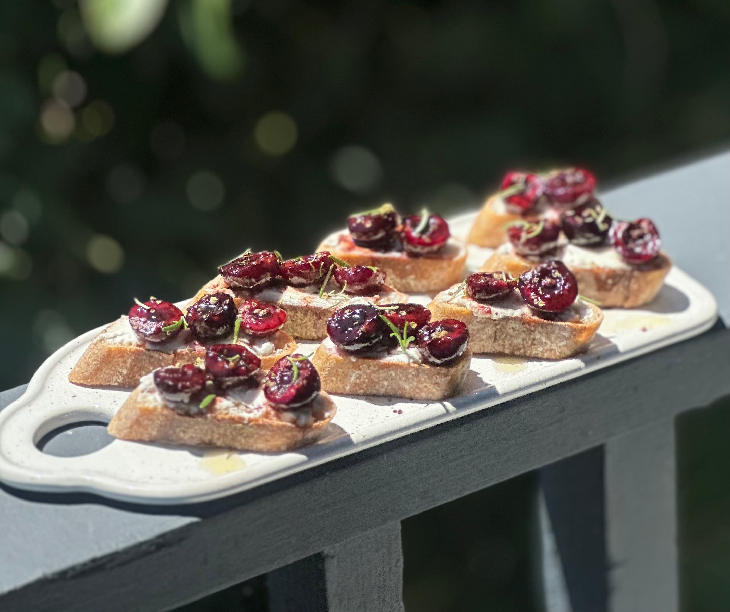 Balsamic Roasted Cherry Crostini