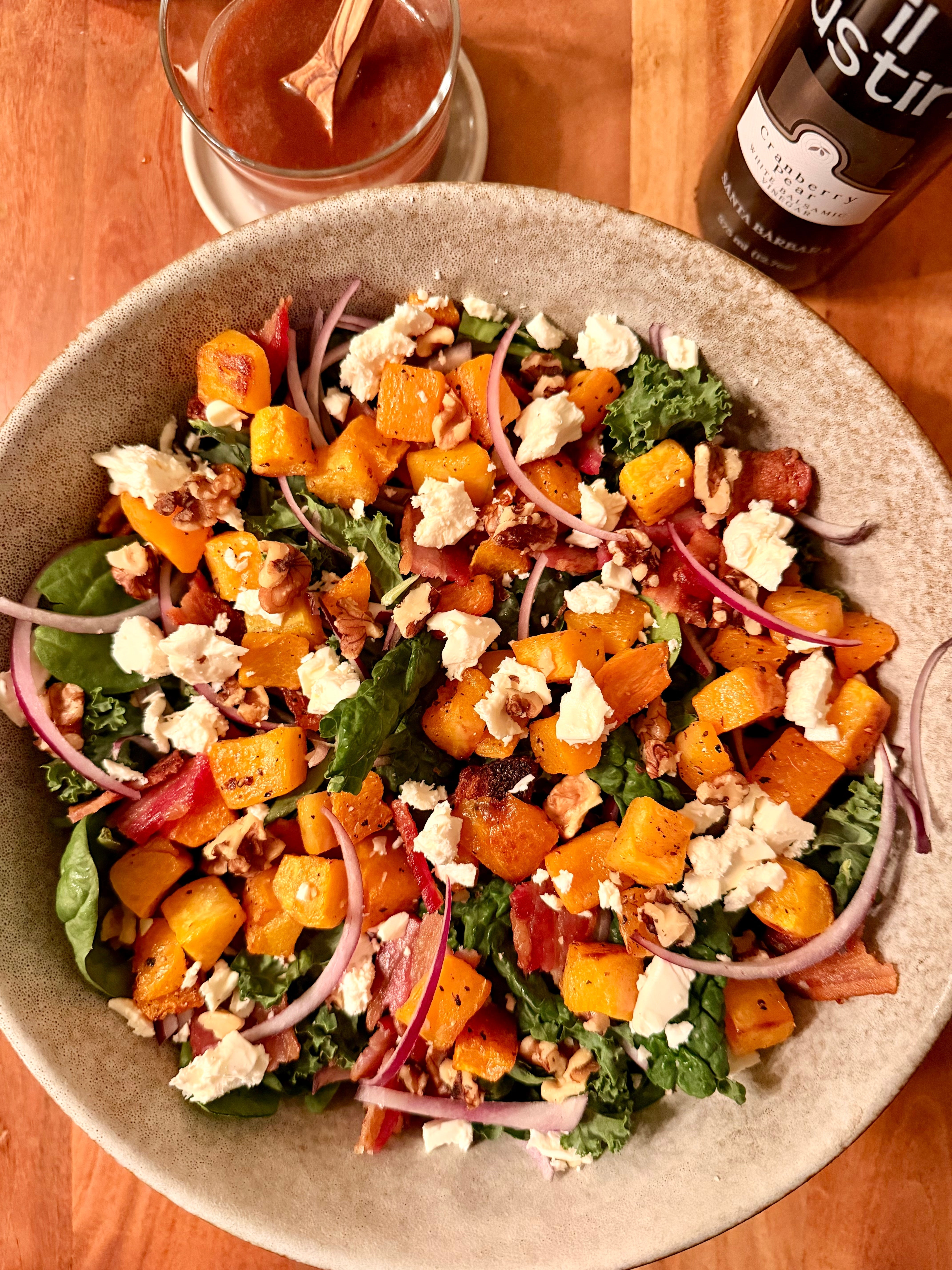 Roasted Butternut Squash Salad with Cranberry Vinaigrette