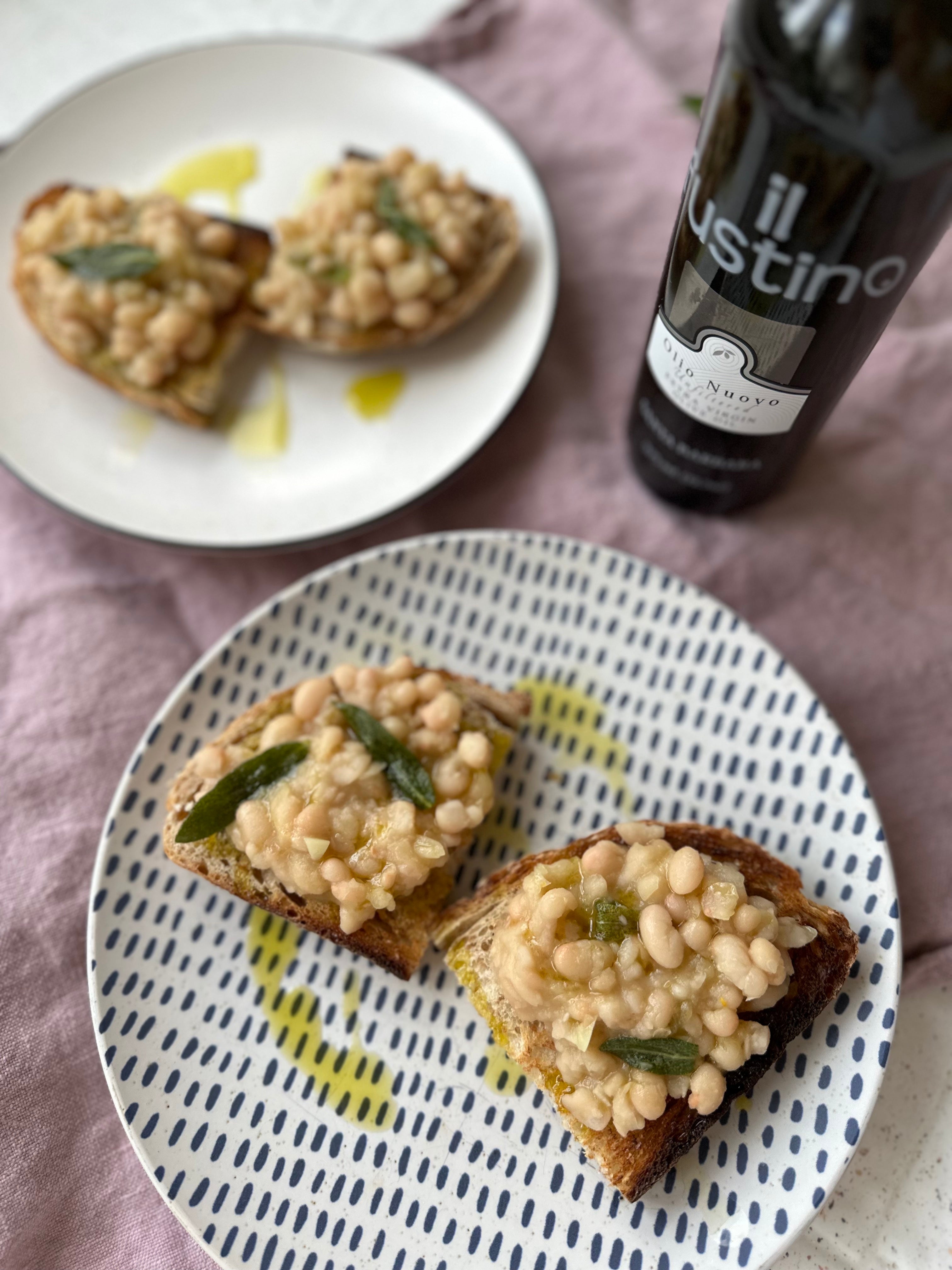 Alubia Blanca Beans Two Ways with Olio Nuovo