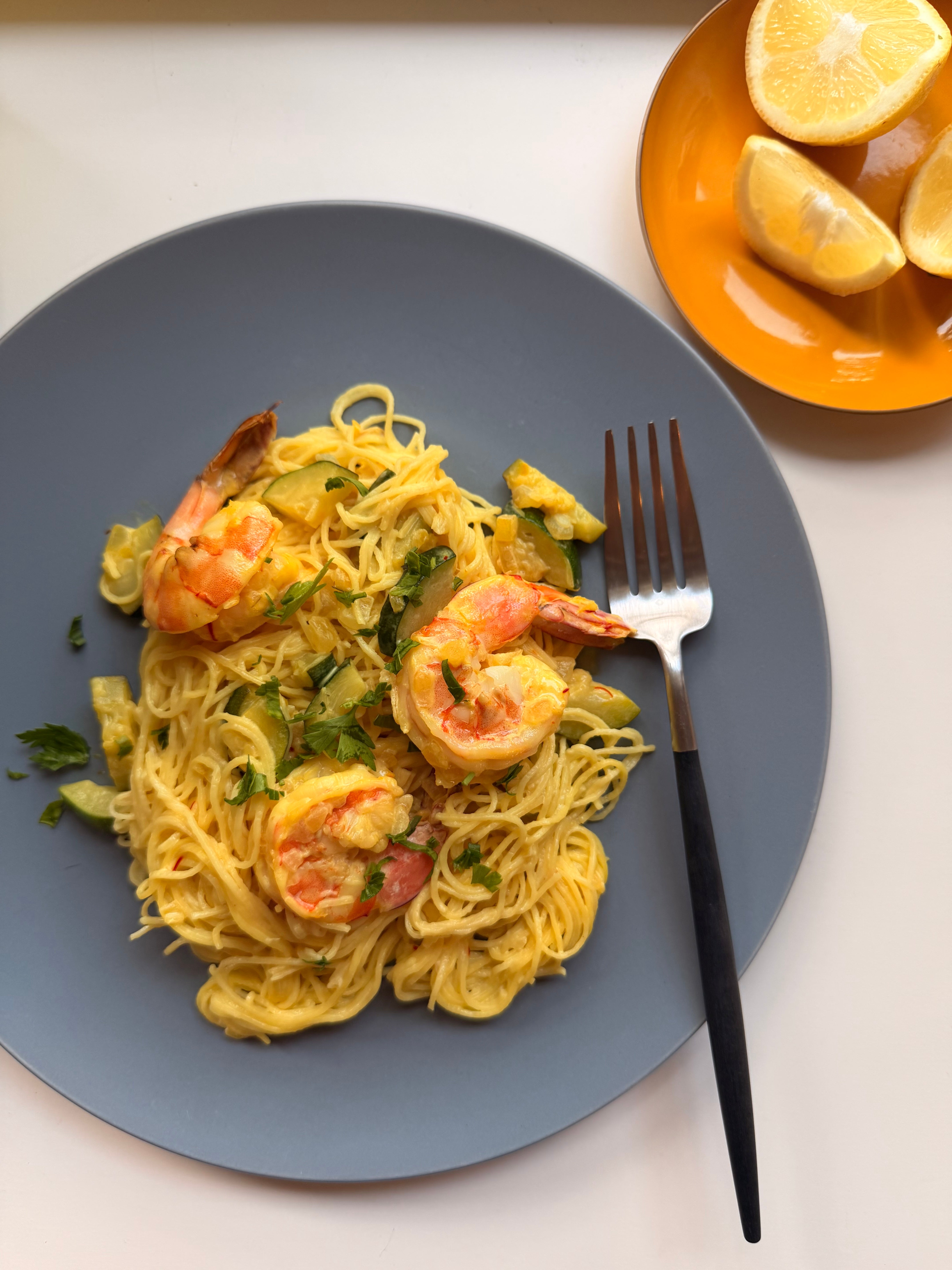 Tagliolini with Shrimp and Saffron