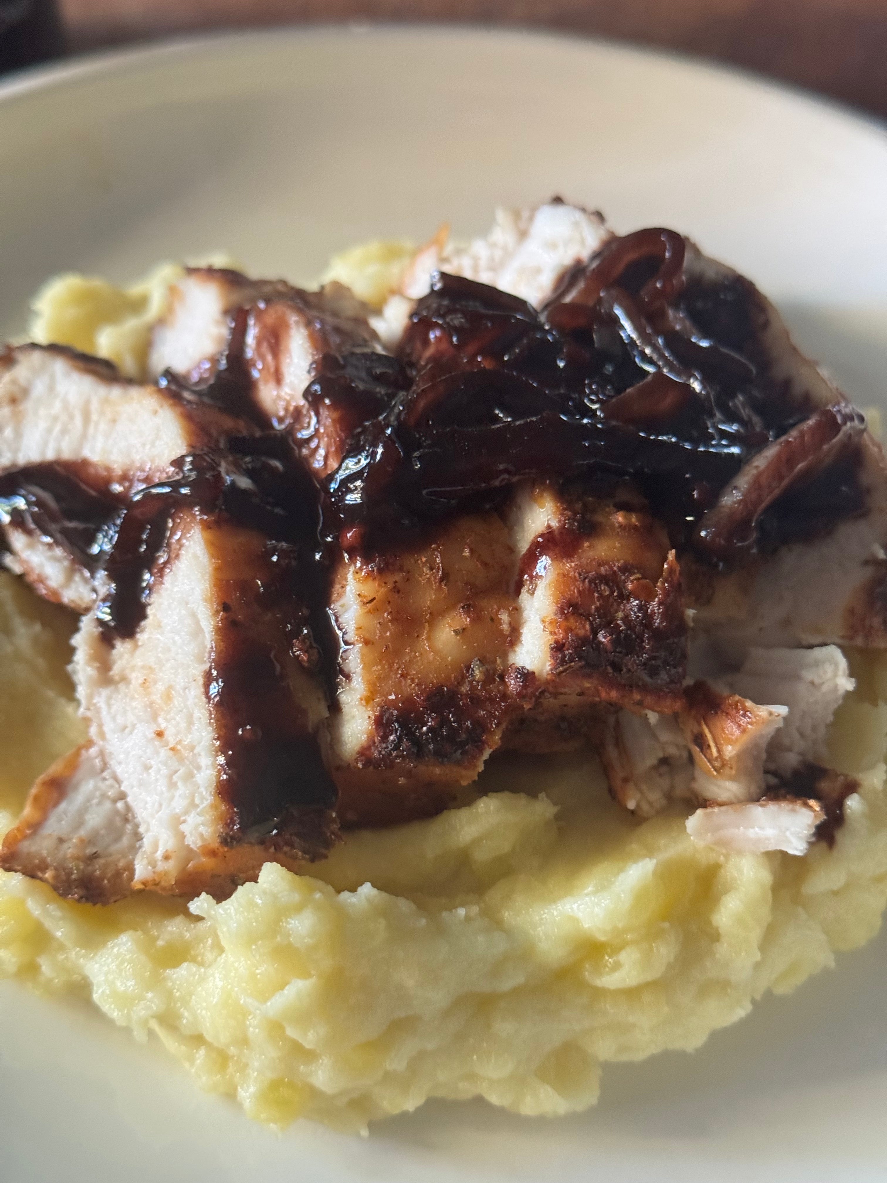 Chicken with Caramelized Onion & Cherry Balsamic Sauce