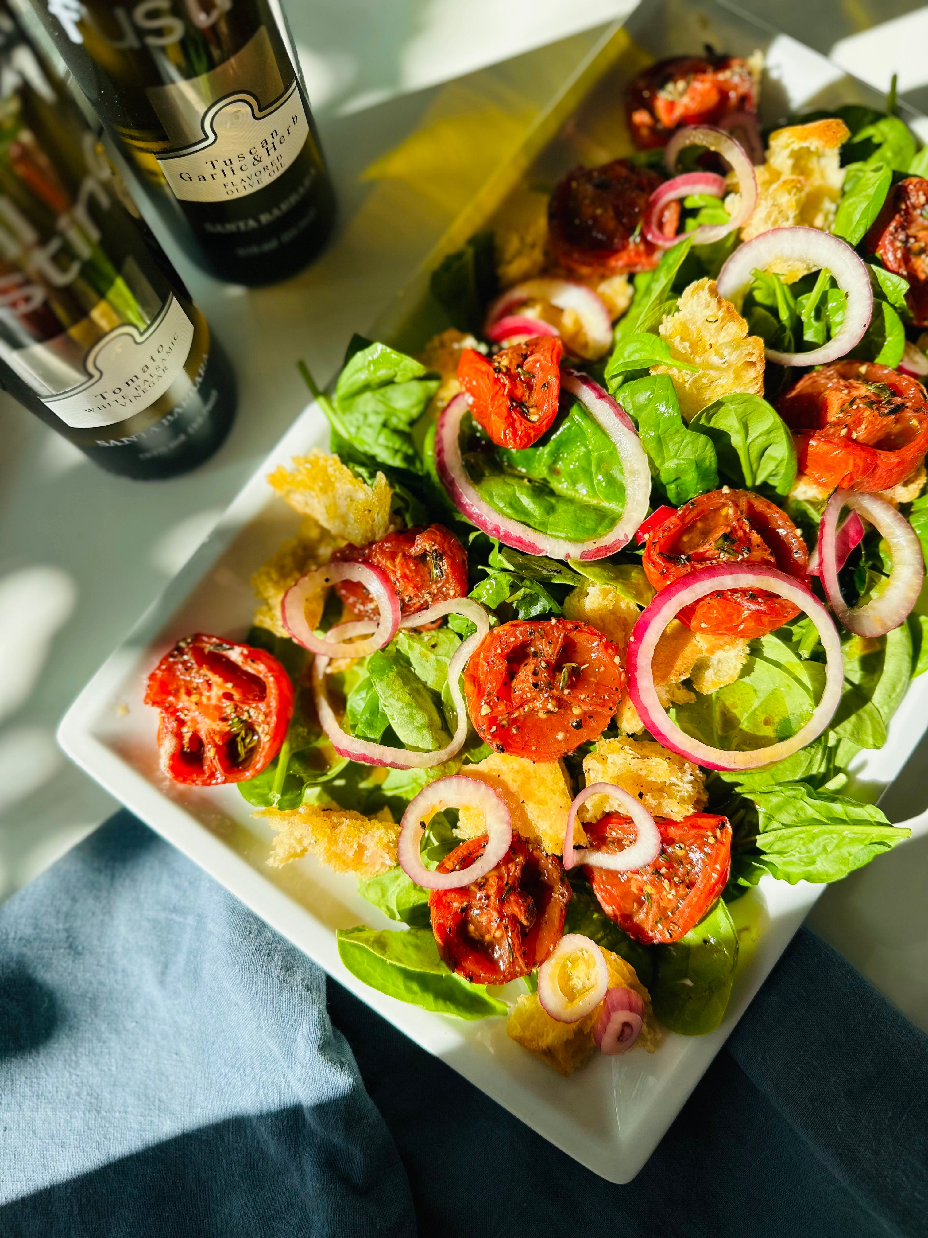 Roasted Tomato & Spinach Salad