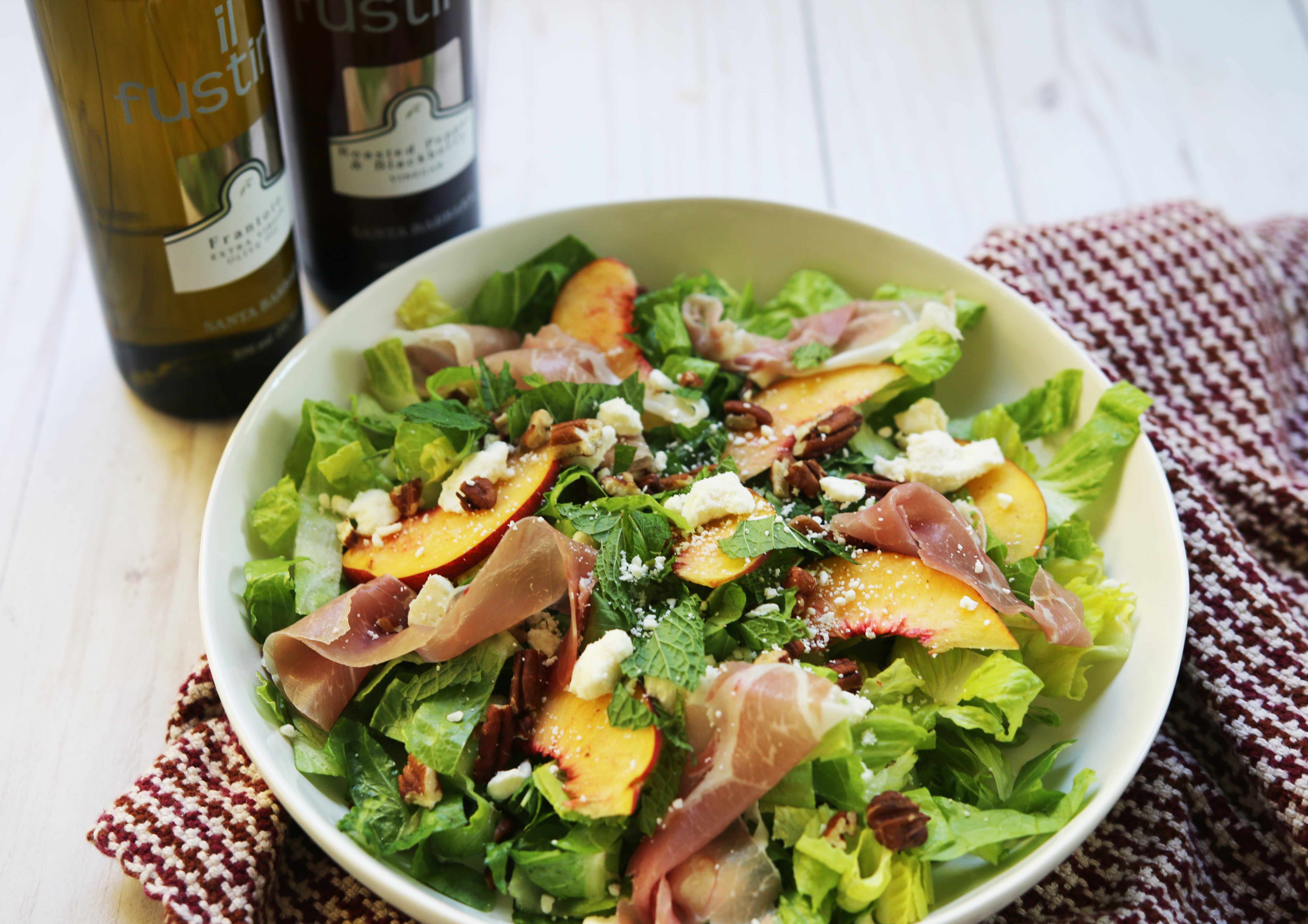 Prosciutto & Nectarine Salad with Mint Vinaigrette