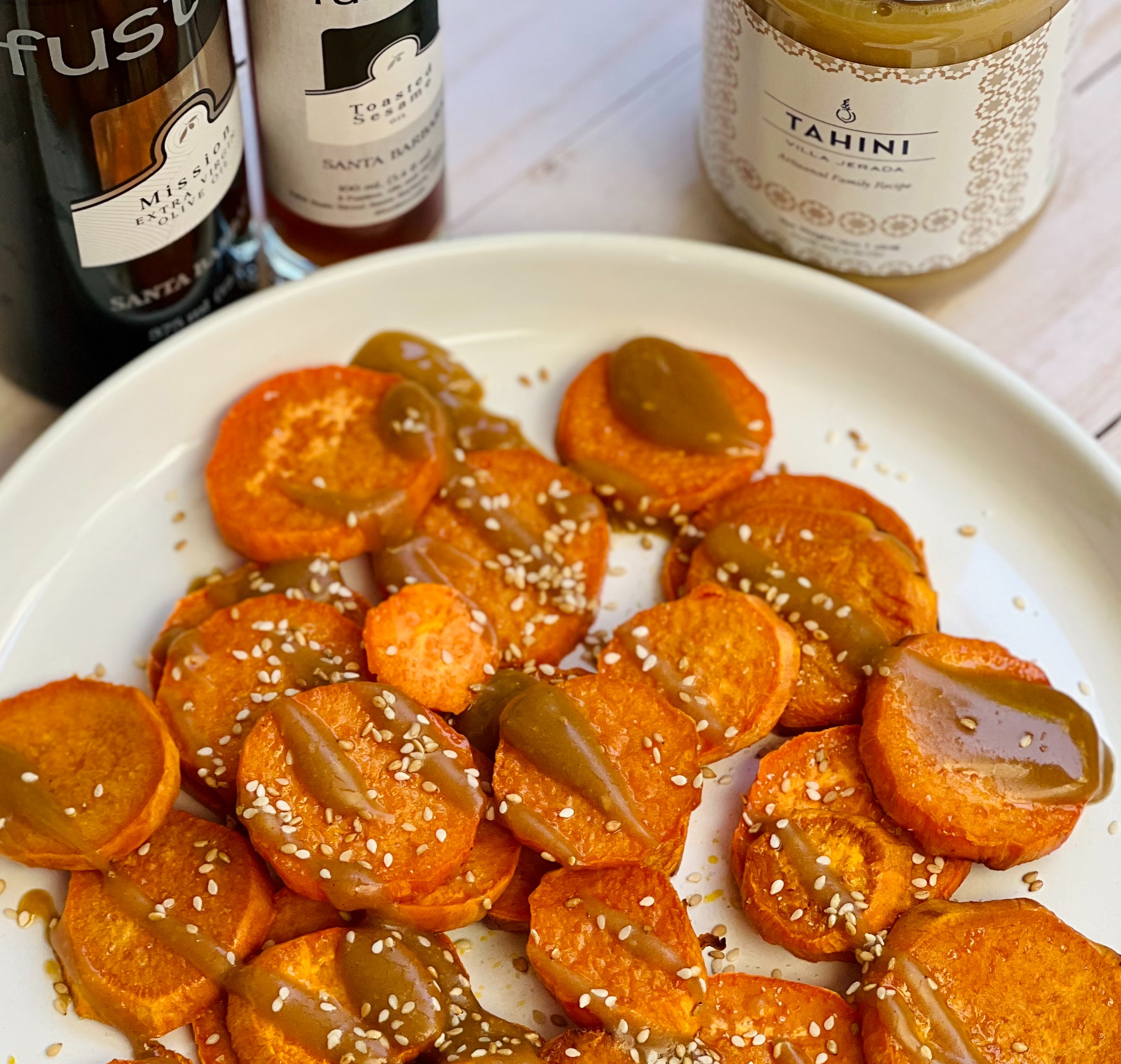 Roasted Sweet Potatoes With Tahini Sauce