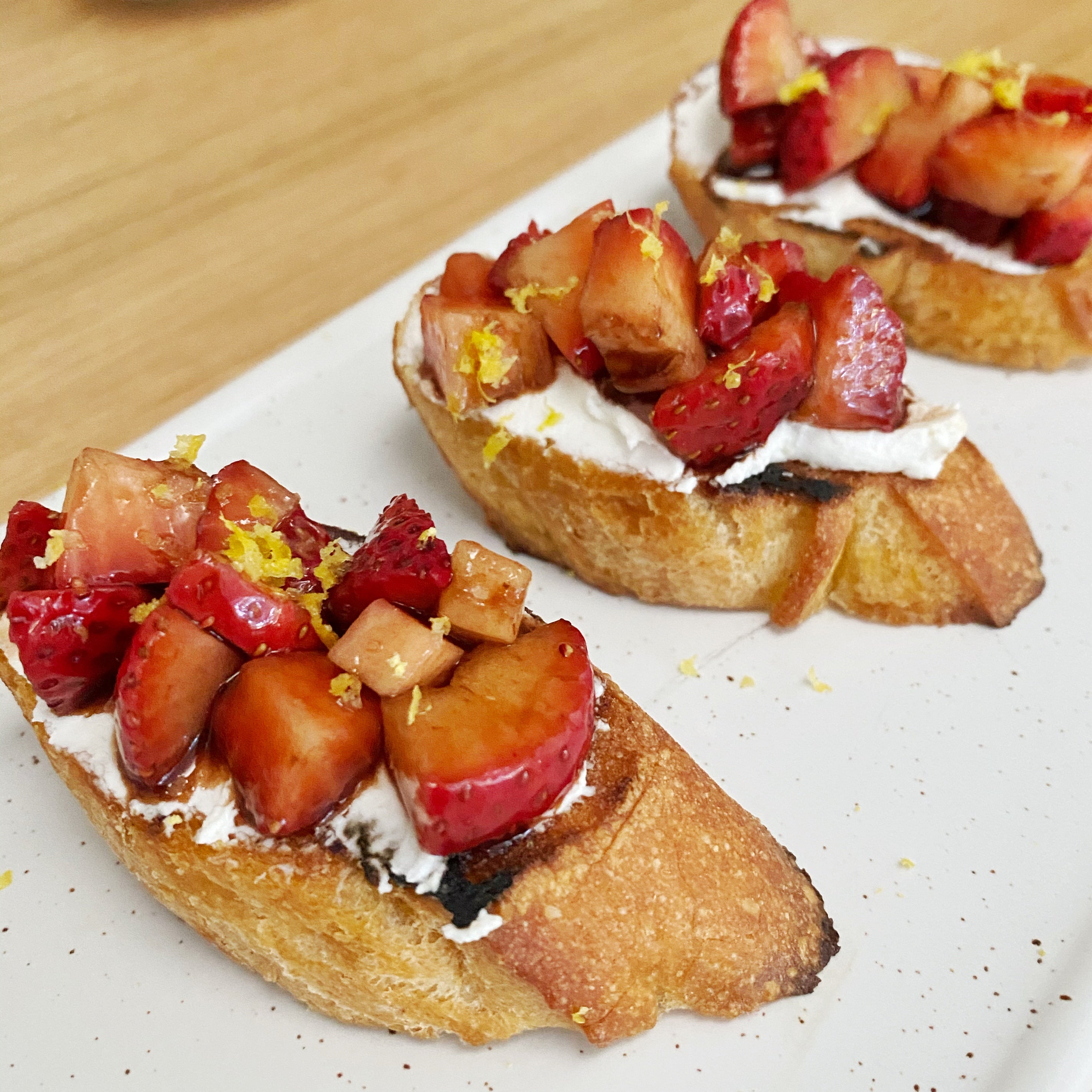 Strawberry Crostini with Date Balsamic