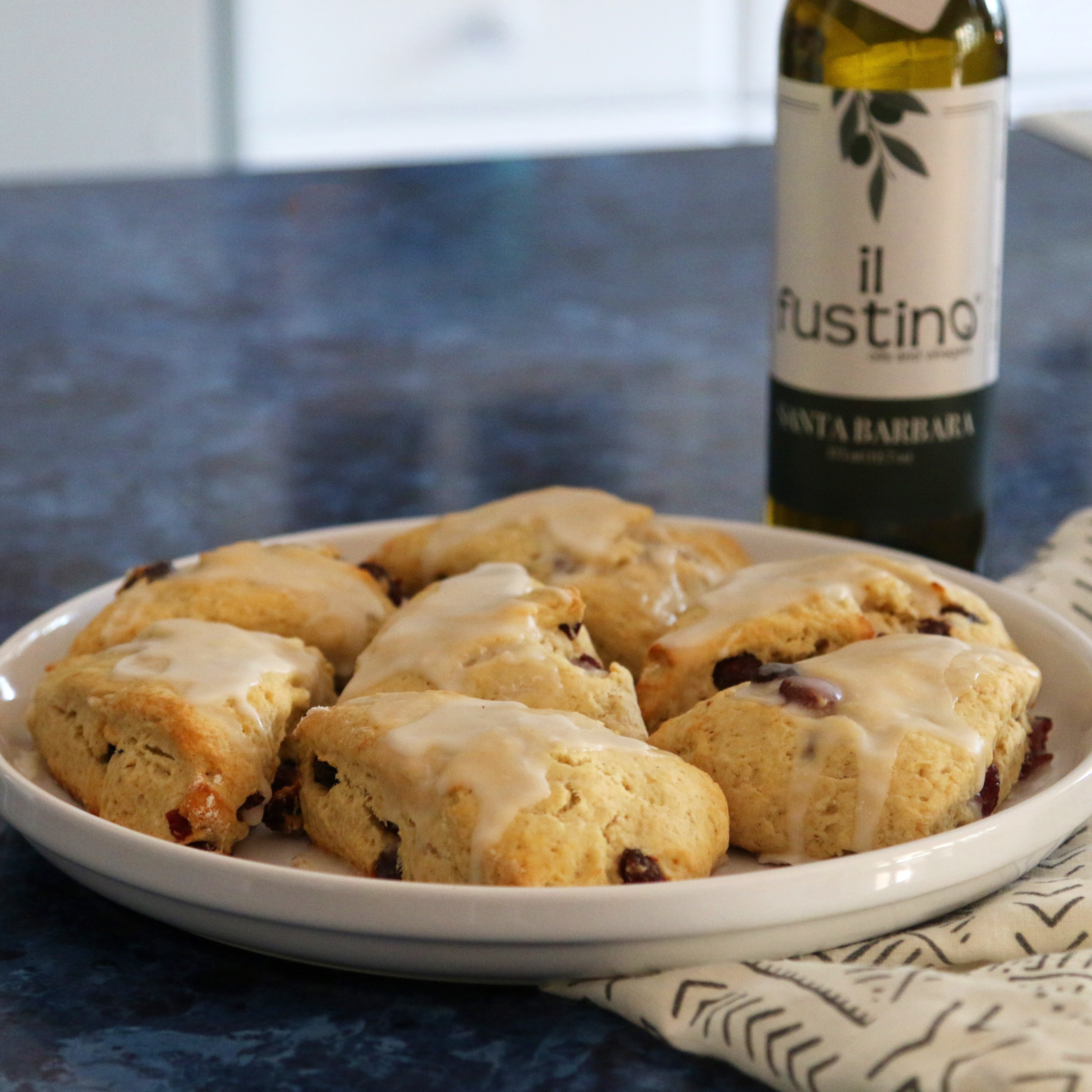Cranberry Scones with Mimosa Glaze