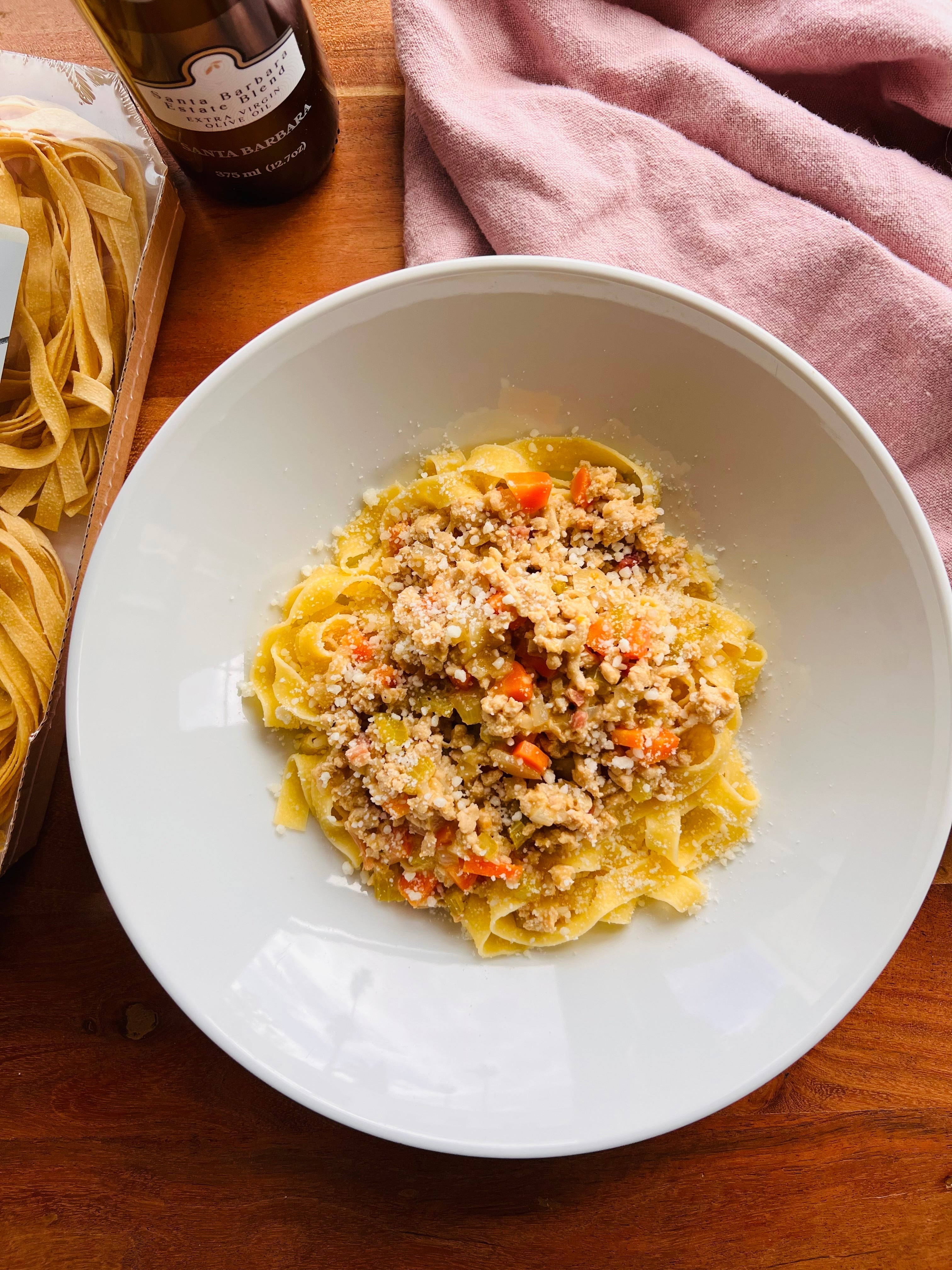 Fettuccine with Ragu Bianco