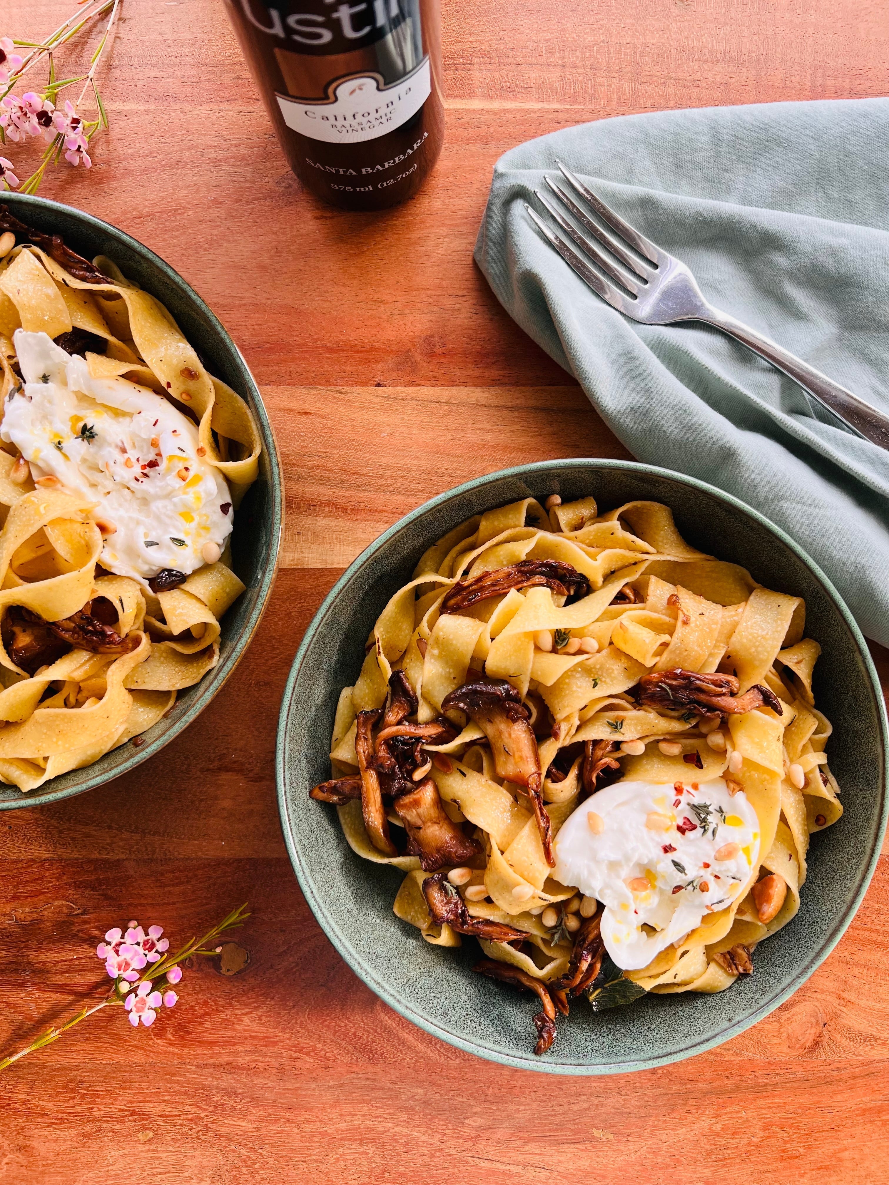 Pappardelle with Balsamic Mushrooms & Buratta