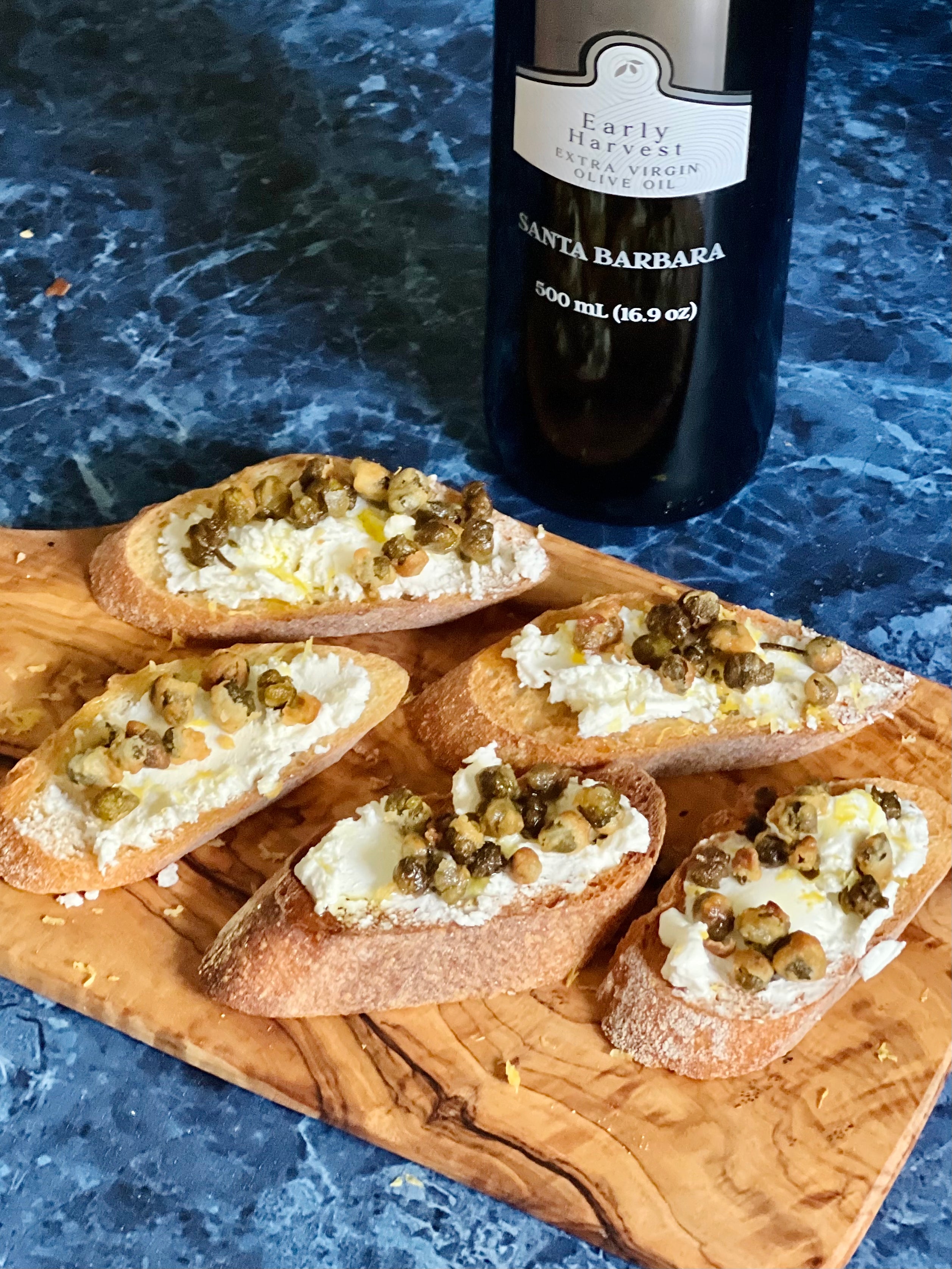 Fried Caper Crostini