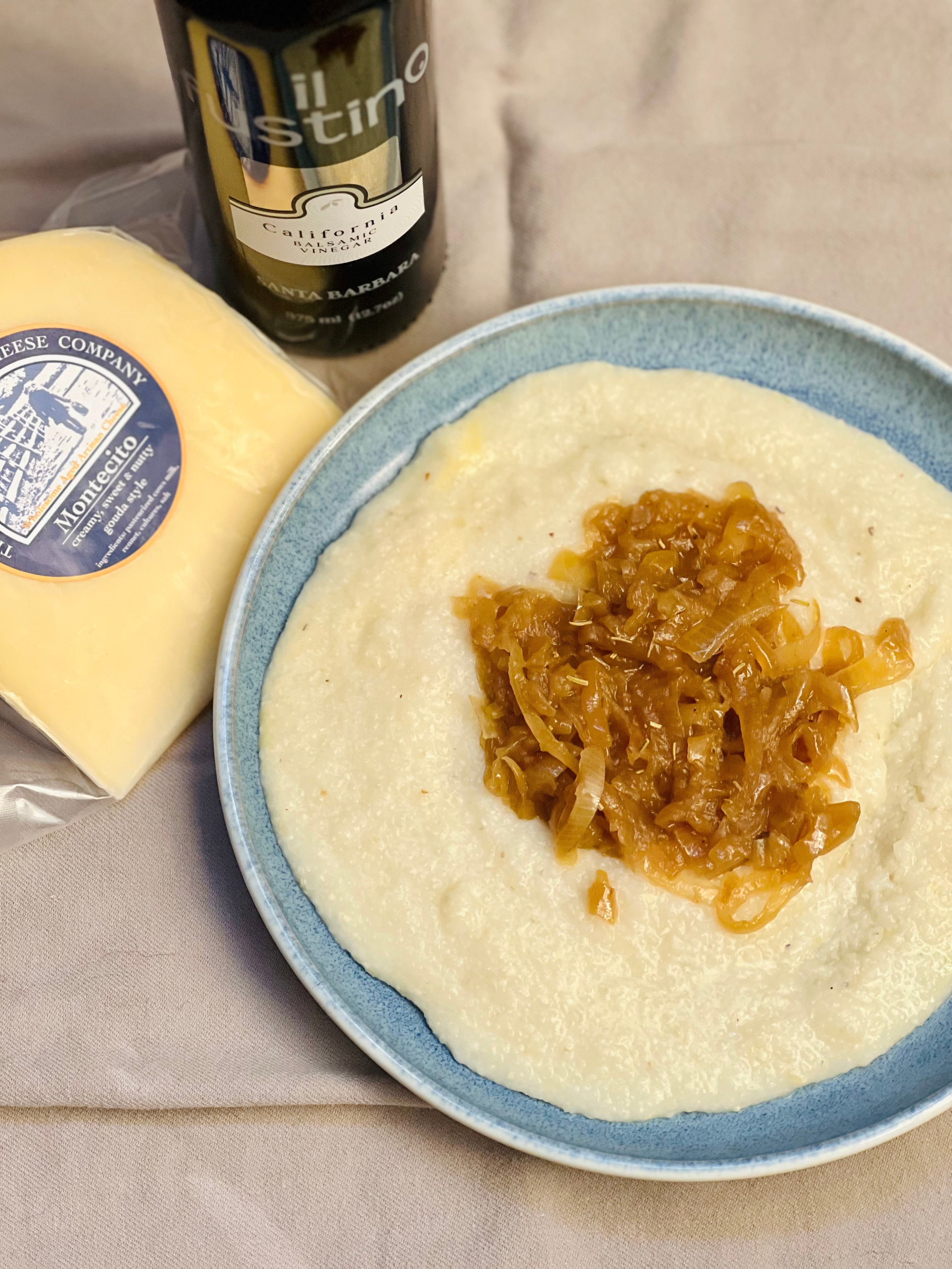 Gouda Grits with Caramelized Onions