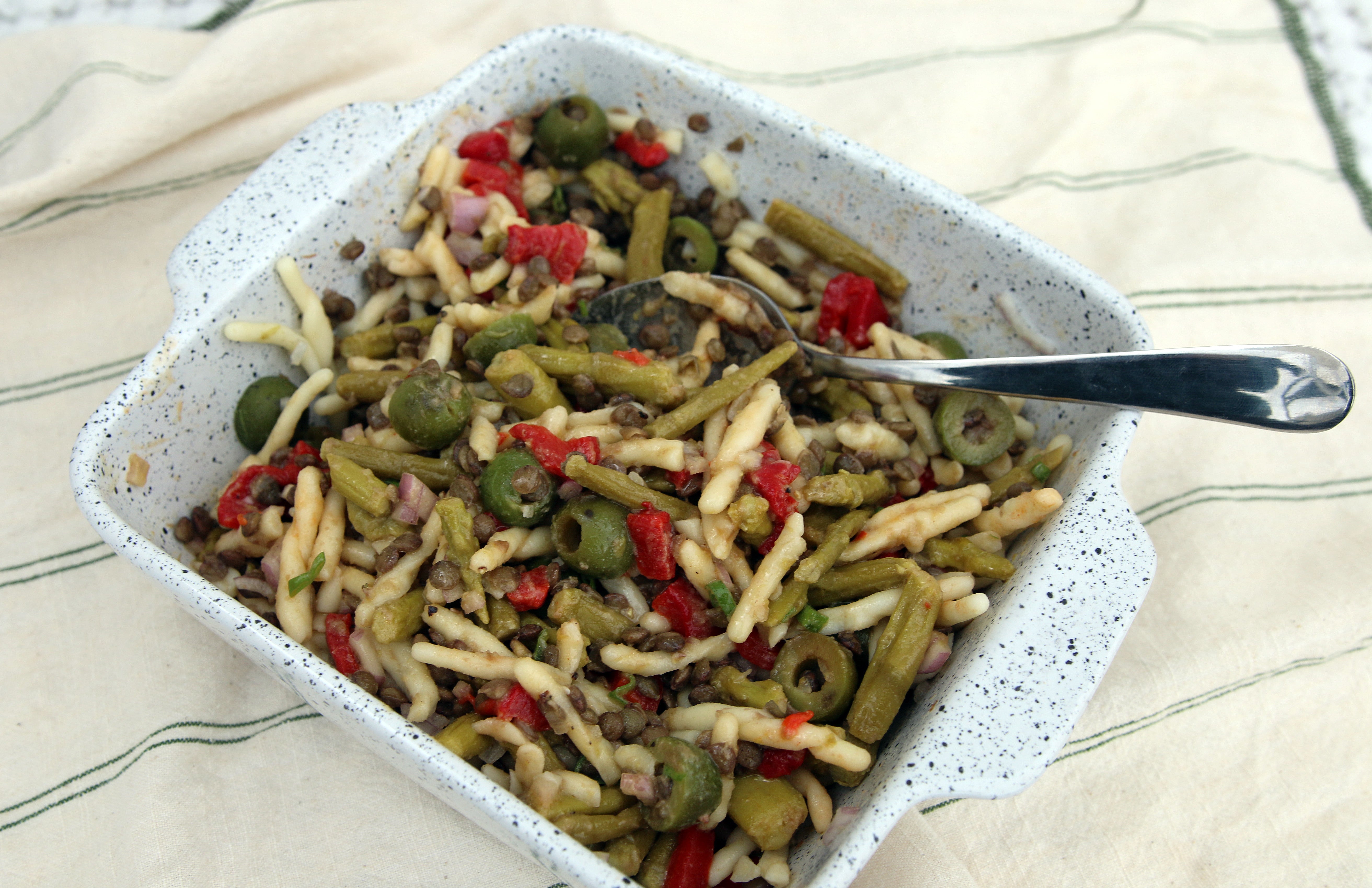Green Lentil and Trofie Pasta Salad