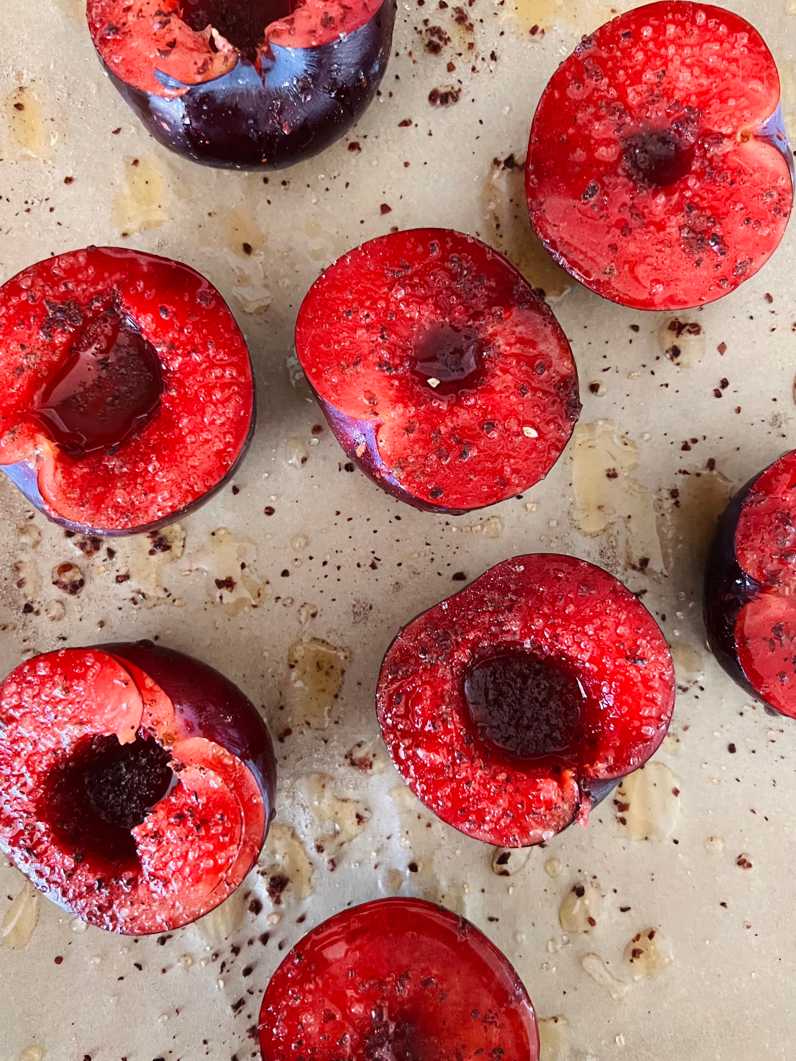 Roasted Plums with Cardamom Cream