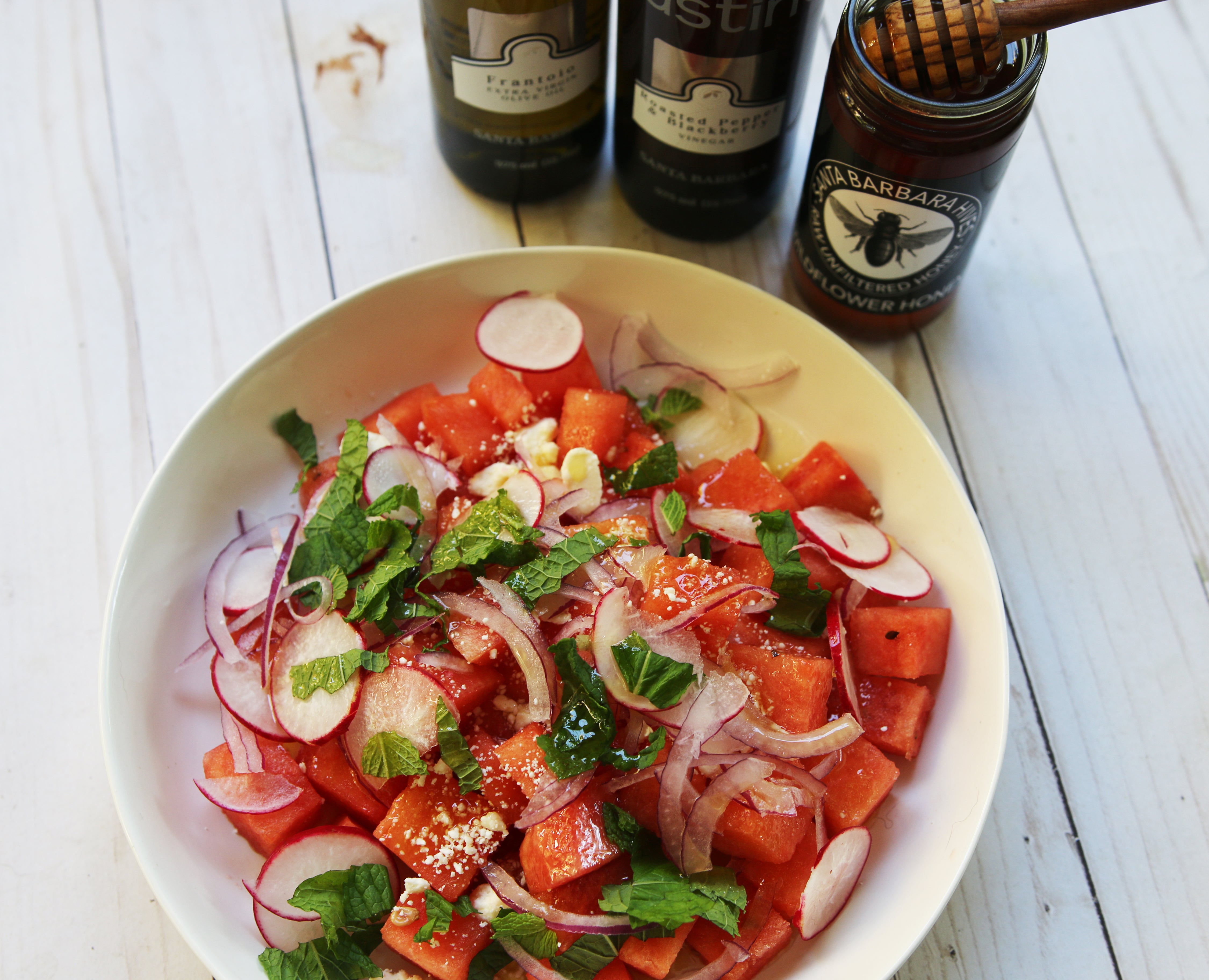 Watermelon & Feta Salad with Tangy Vinaigrette