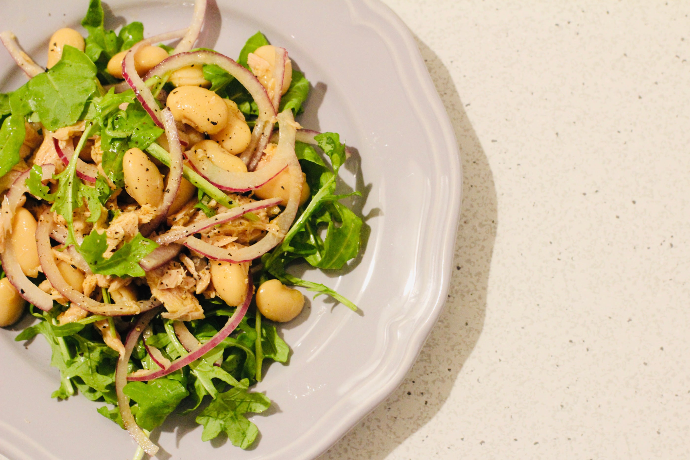 Butter Bean Salad with Tuna & Pickled Onions