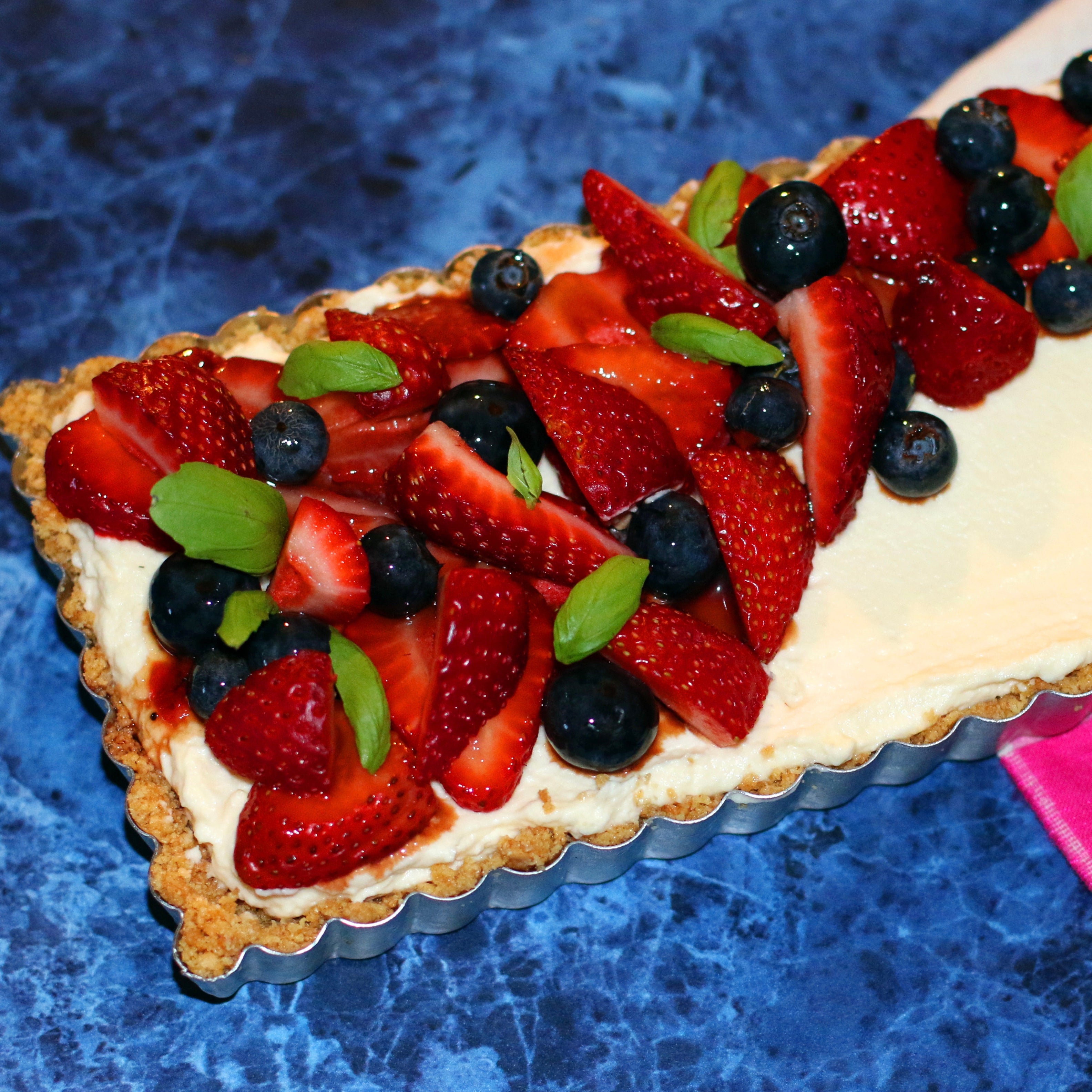 Marscapone Tart with Balsamic Marinated Fruit